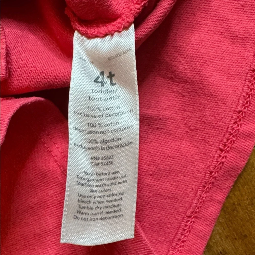 Carters Long Sleeve Bunny Tee size 4T pink coral cotton Easter spring